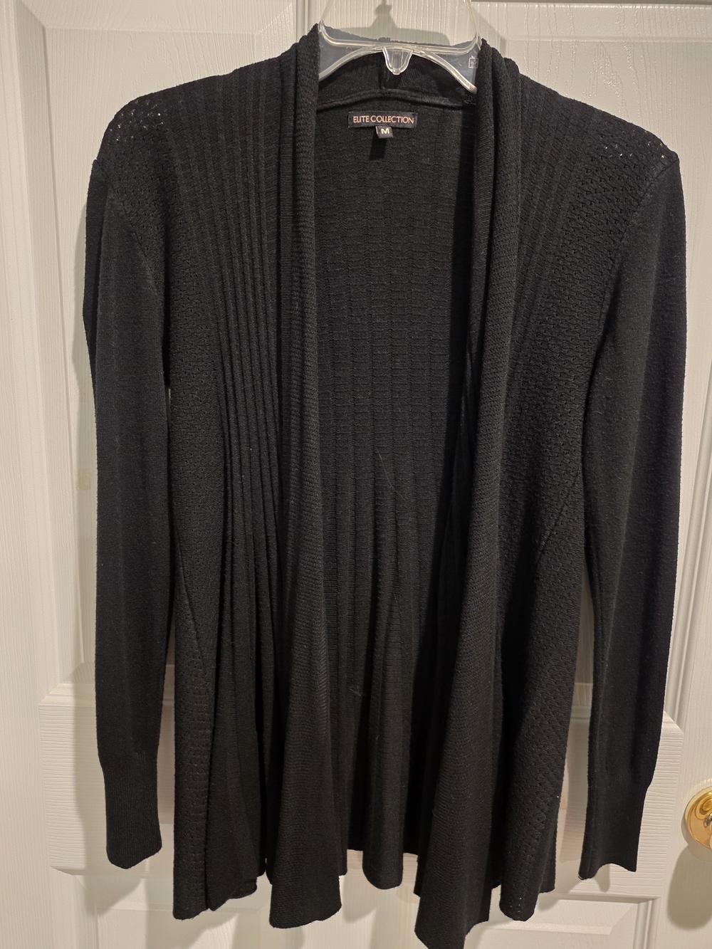 Black Open-Front Sweater Cardigan